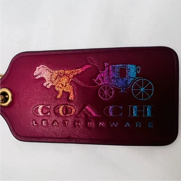 Coach Rexy And Carriage Hangtag Leather, Deep Red/ Oxblood - Picture 2 of 8